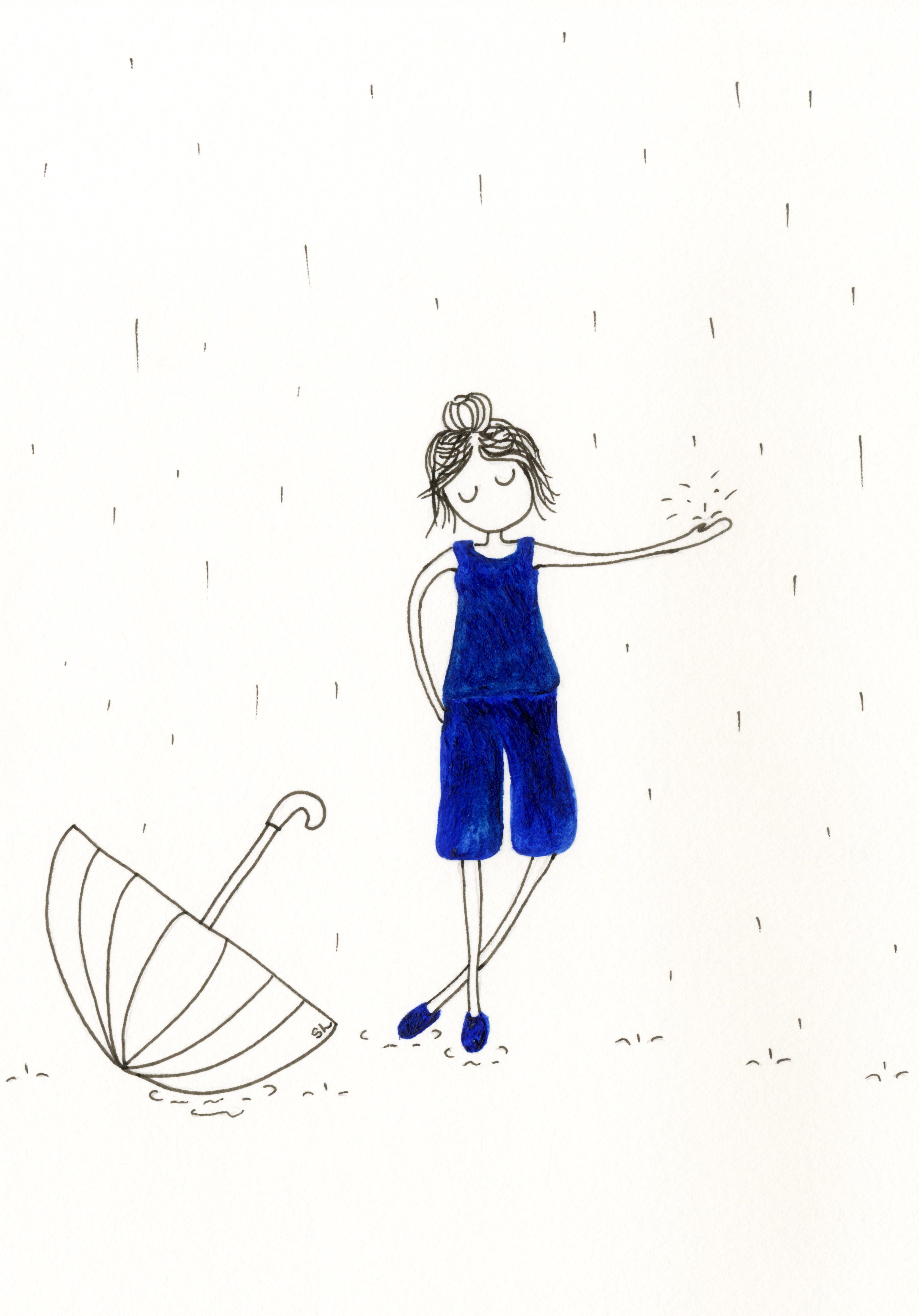 The Blue Girl (2 of 3) – Open Edition Archival Monochrome Ink Print