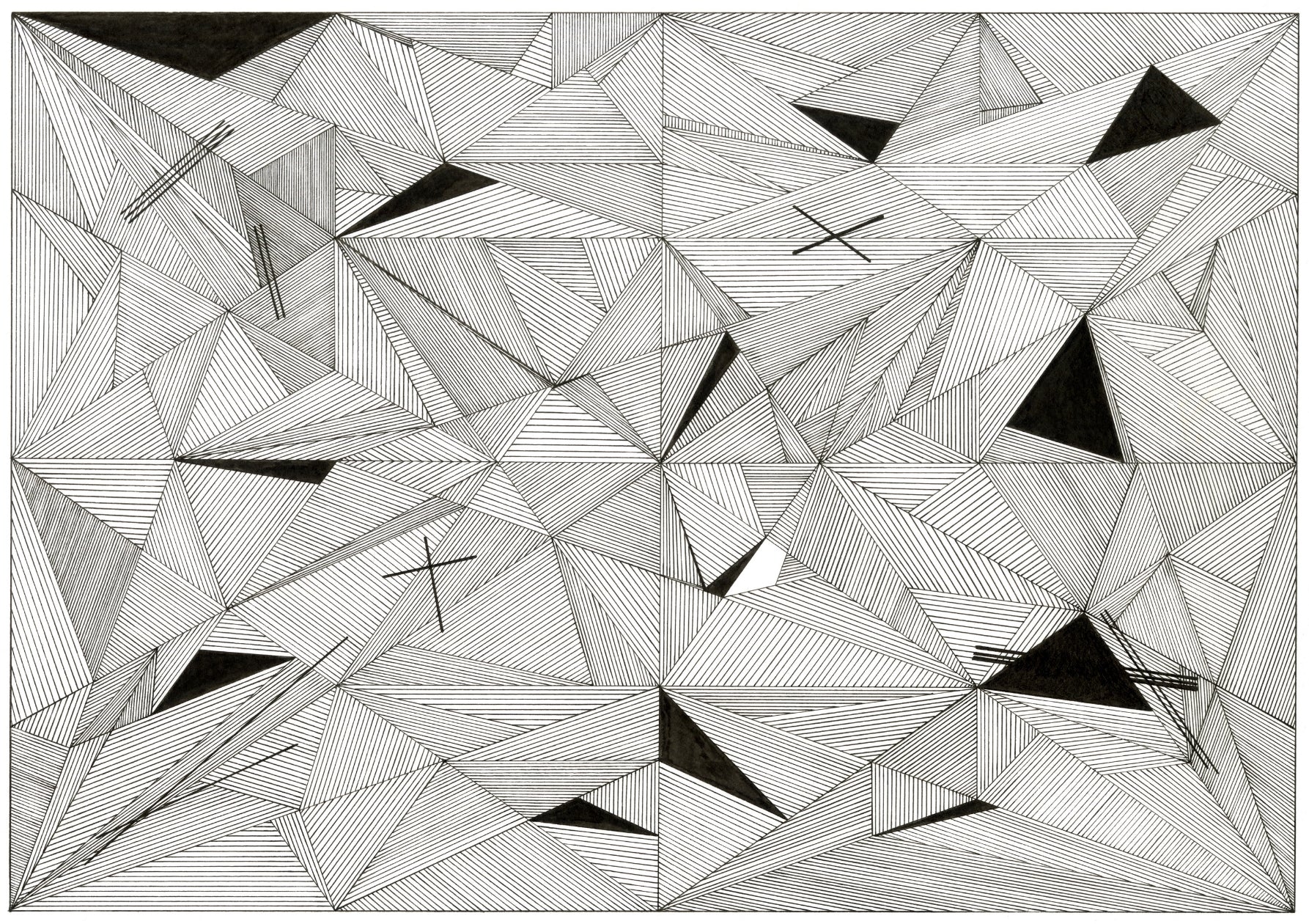 Tres Triangles – Limited Edition Archival Monochrome Ink Print