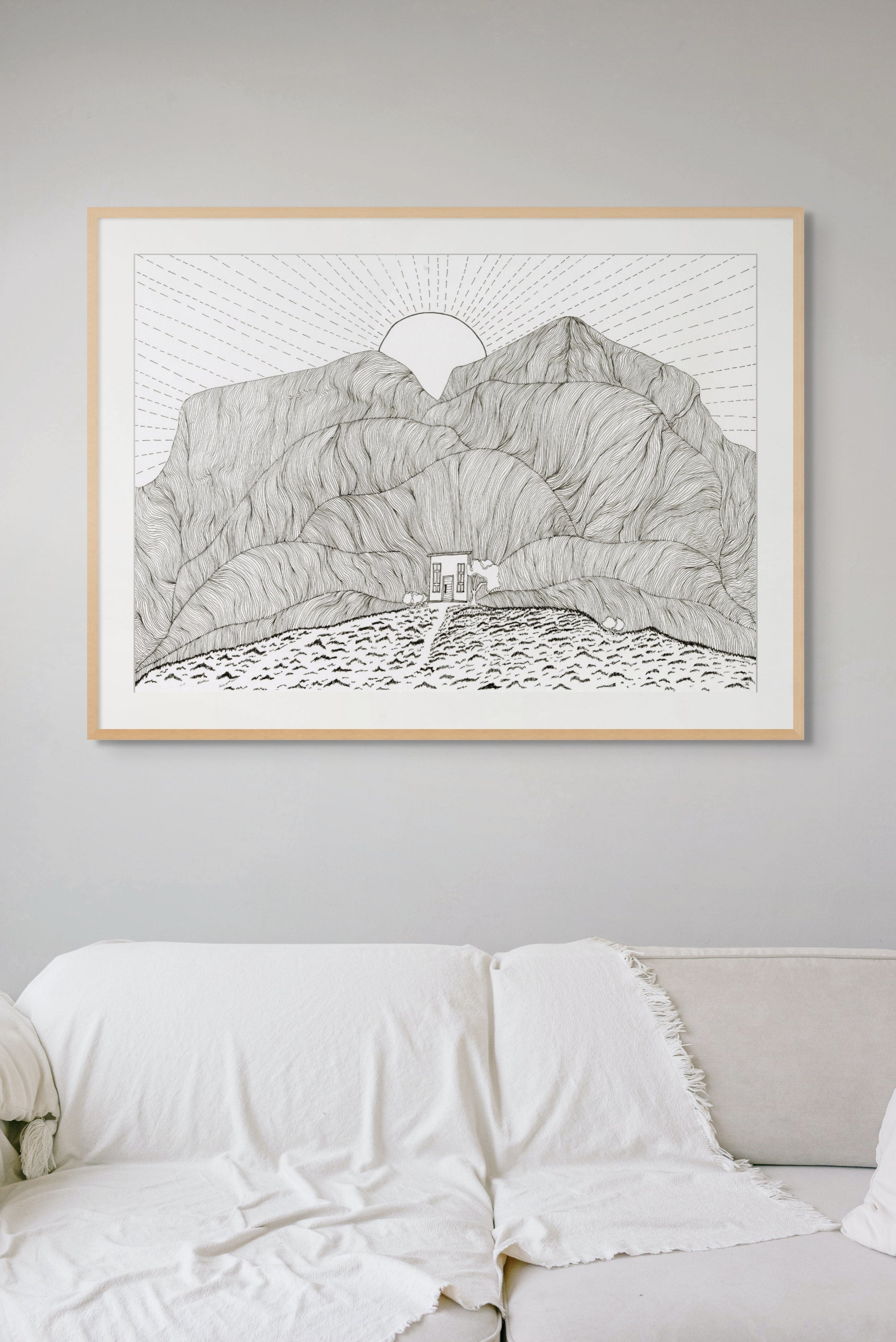 Little House and the Berg - Limited Edition Archival Monochrome Ink Print