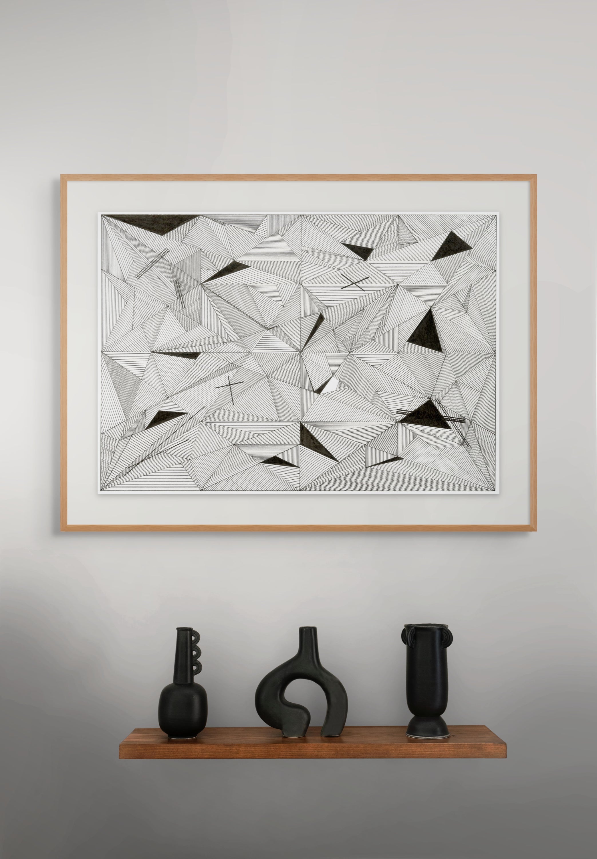 Tres Triangles – Limited Edition Archival Monochrome Ink Print